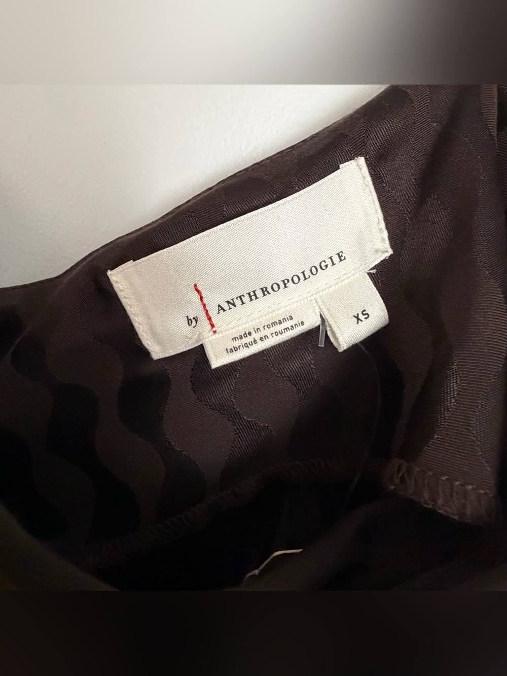 NWT: Anthropologie Cowl Neck Brown Slip Midi Dress | Size XS - Picture 3 of 4